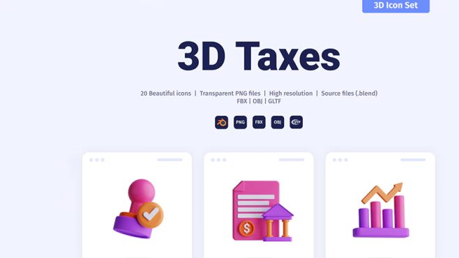 آیکون مالیات 3D Icon Taxes