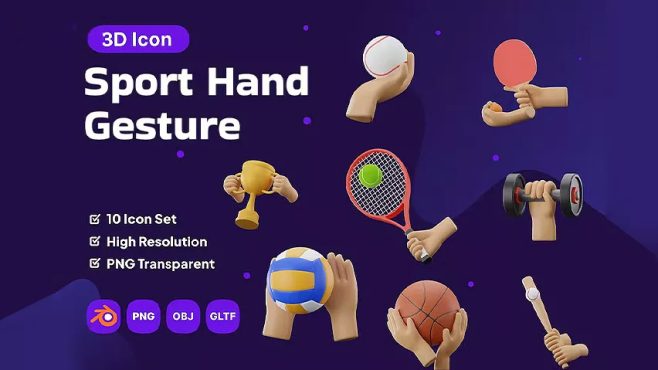 مجموعه آیکون Hand Gesture Sport