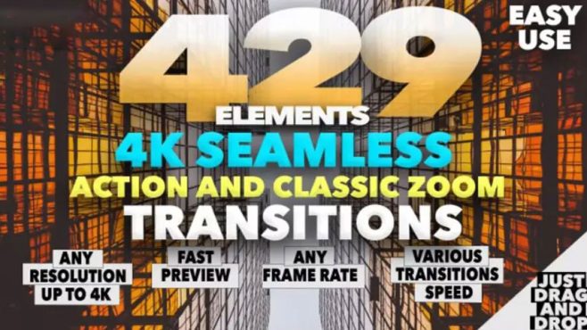 پکیج ترانزیشن های زوم پریمیر پرو Zoom Transitions Pack