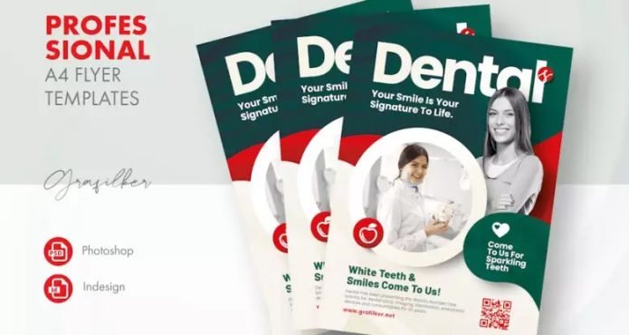 دانلود فایل لایه باز Dental Flyer