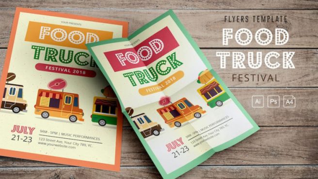 دانلود تراکت لایه باز Food Truck