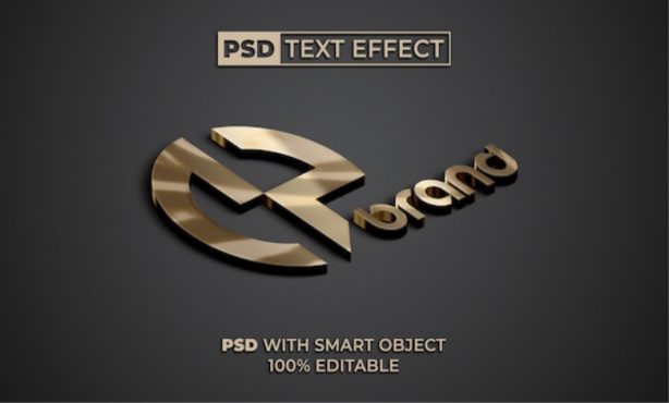 موکاپ لوگو Gold Text Effect