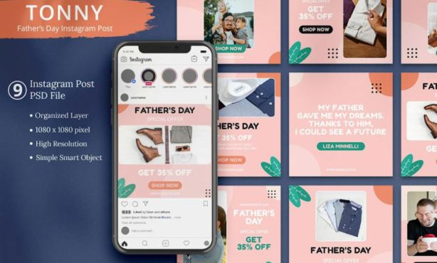 دانلود قالب لایه باز اینستاگرام Tonny – Father’s Day