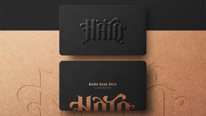 موکاپ کارت ویزیت Black Business Card Mockup