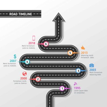 دانلود اینفوگرافیک مفهوم جدول زمانی با جاده
