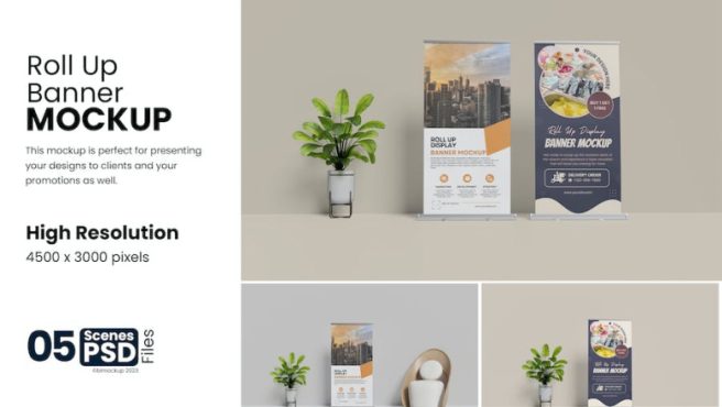 موکاپ Roll Up Display Banner